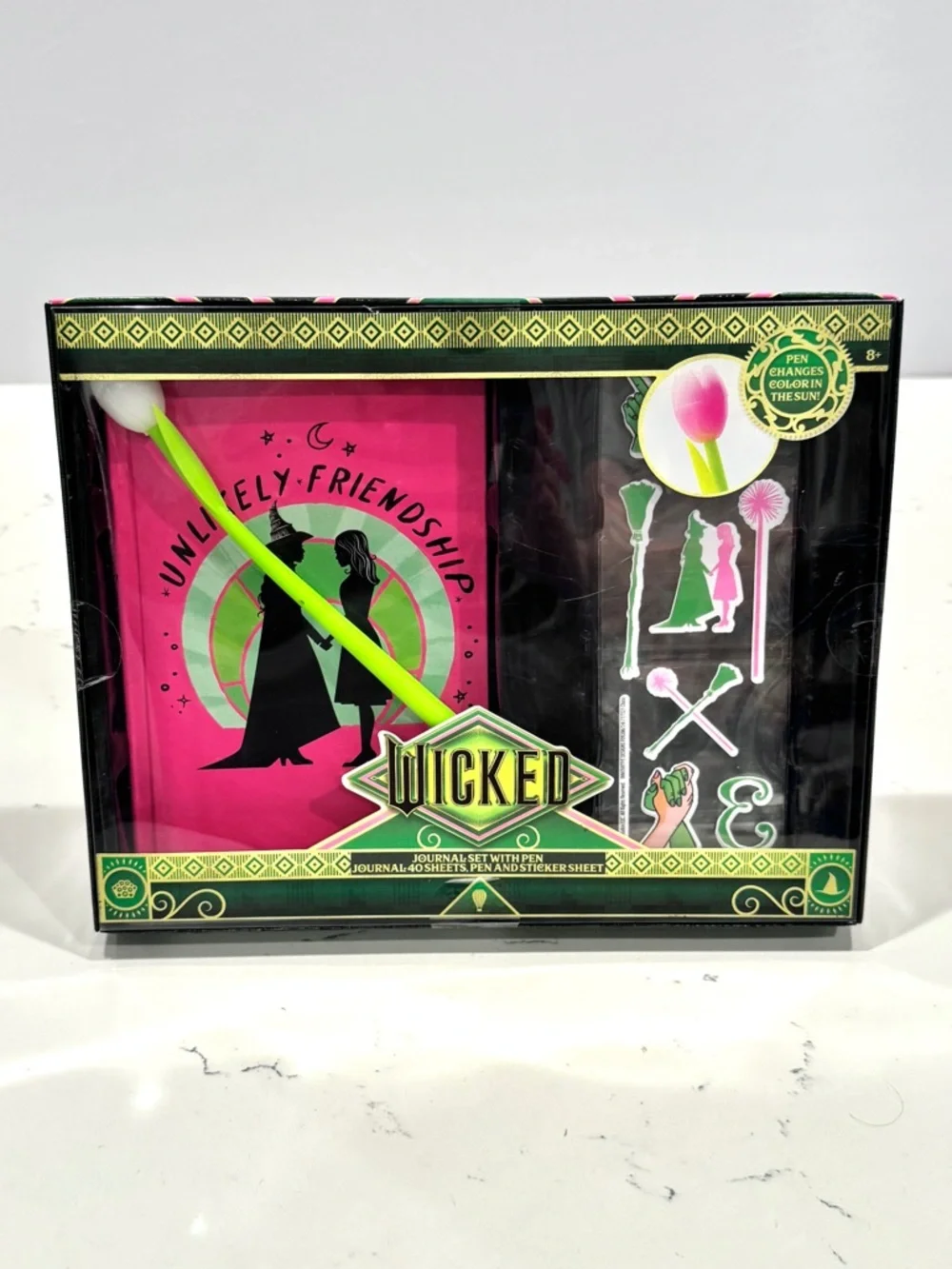 Wicked Journal Set with Color Changing Pen and Puffy Stickers NWT